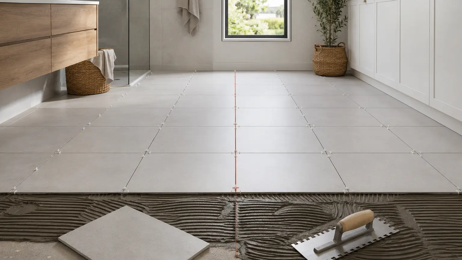 Professional wall tiling installation